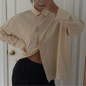 Zara orange plaid button down - medium